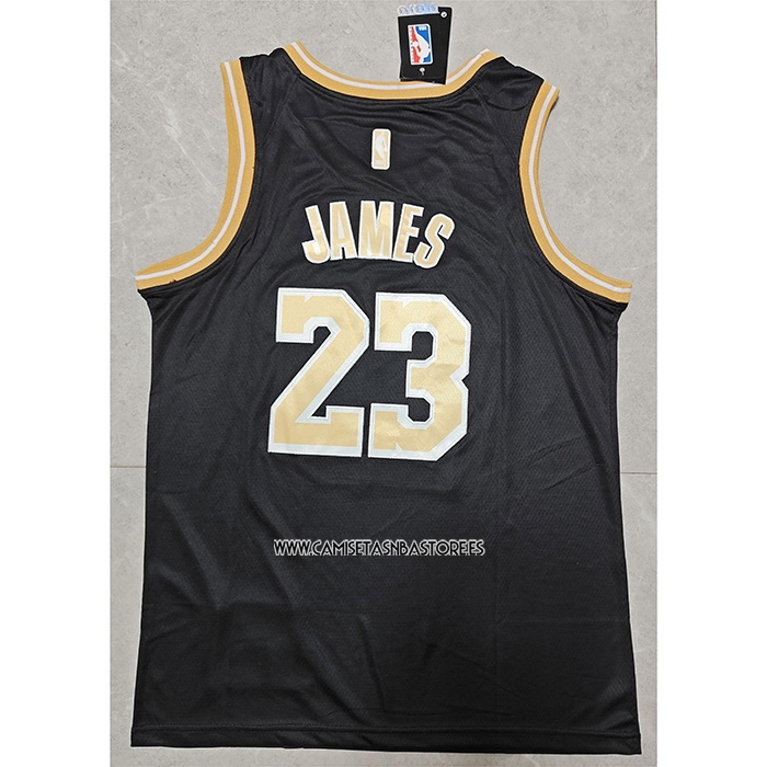 LeBron James NO 23 Camiseta Los Angeles Lakers Select Series Oro Negro